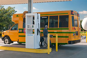School Bus Filling Up With Autogas